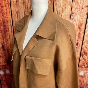 By Design NWT Camel longline sweater cardigan car coat size XL Nordstrom pockets